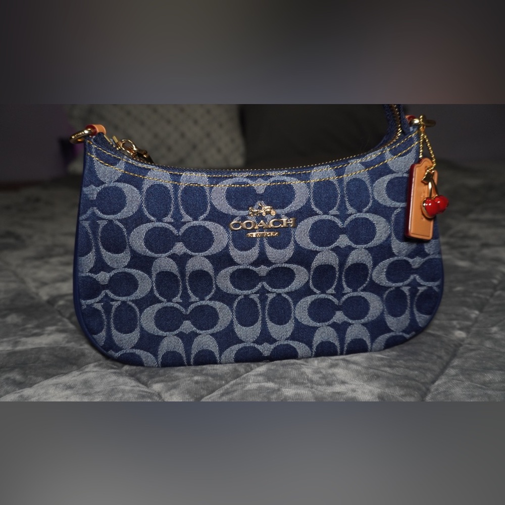 Coach denim Teri signature canvas purse